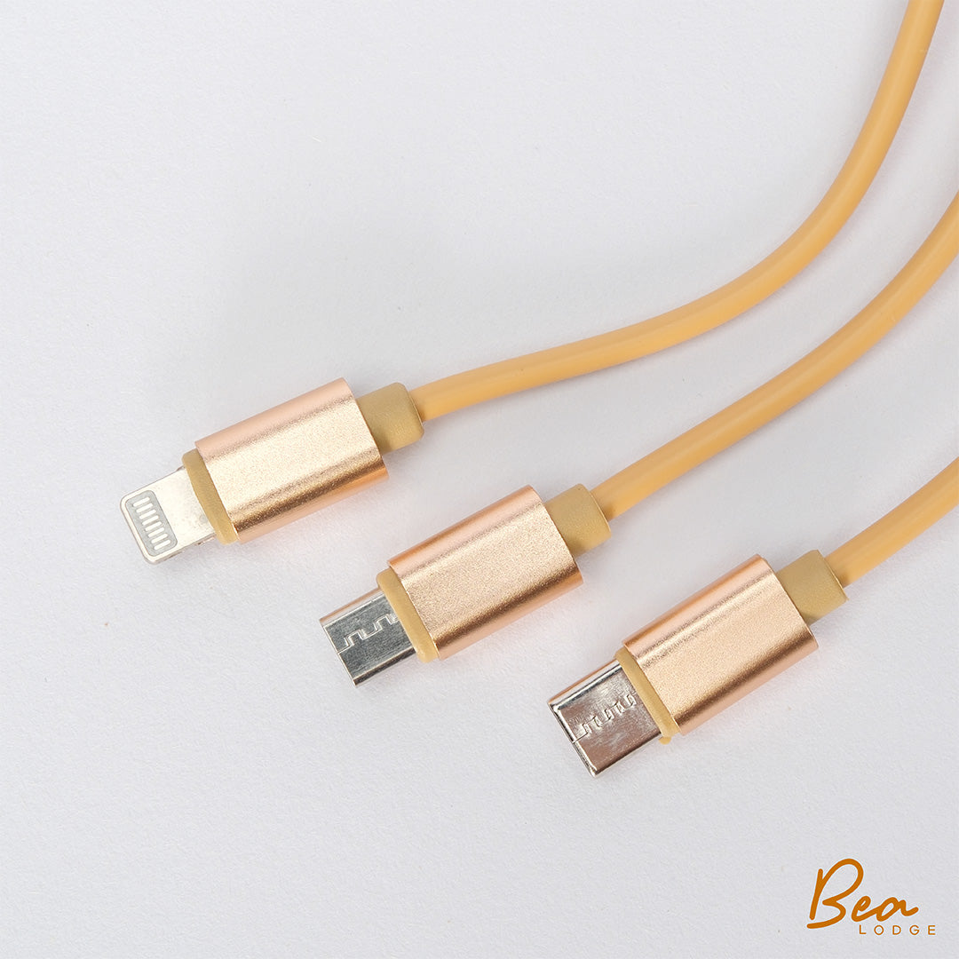 Clear Plastic 3in1 USB cable