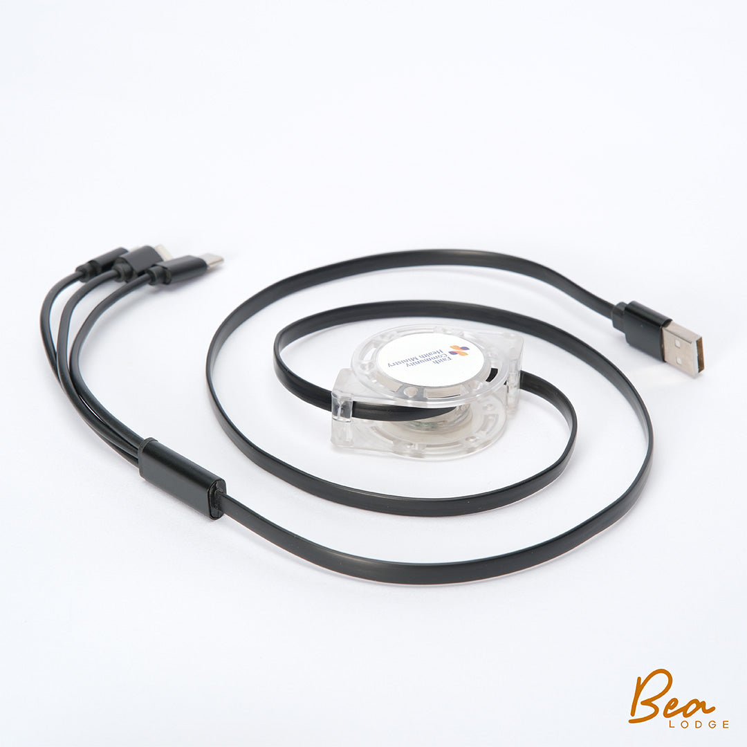 Clear Plastic 3in1 USB cable