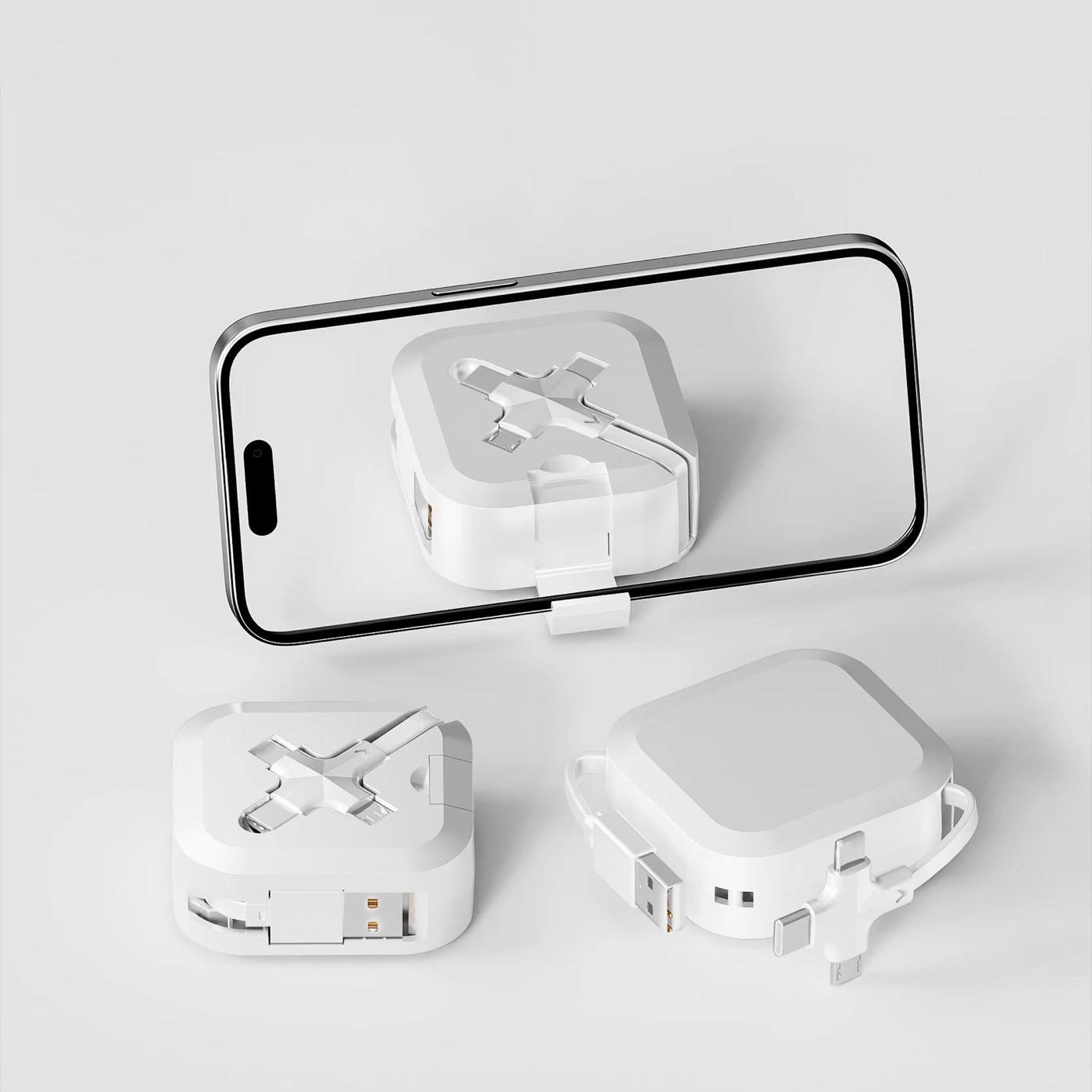 Plastic square 3in1 USB cable